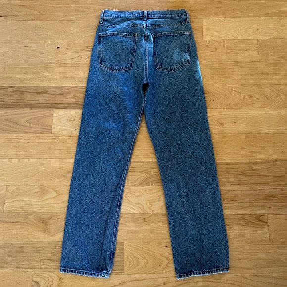 AGOLDE 90's Pinch Waist High Rise Straight Jeans - Size 27 in Navigate - Picture 4 of 8
